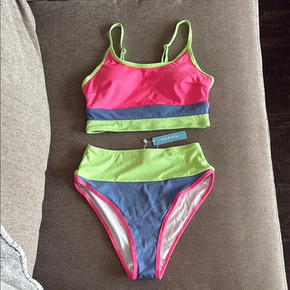 Colorful Striped Bikini Set - Picture 3 of 4